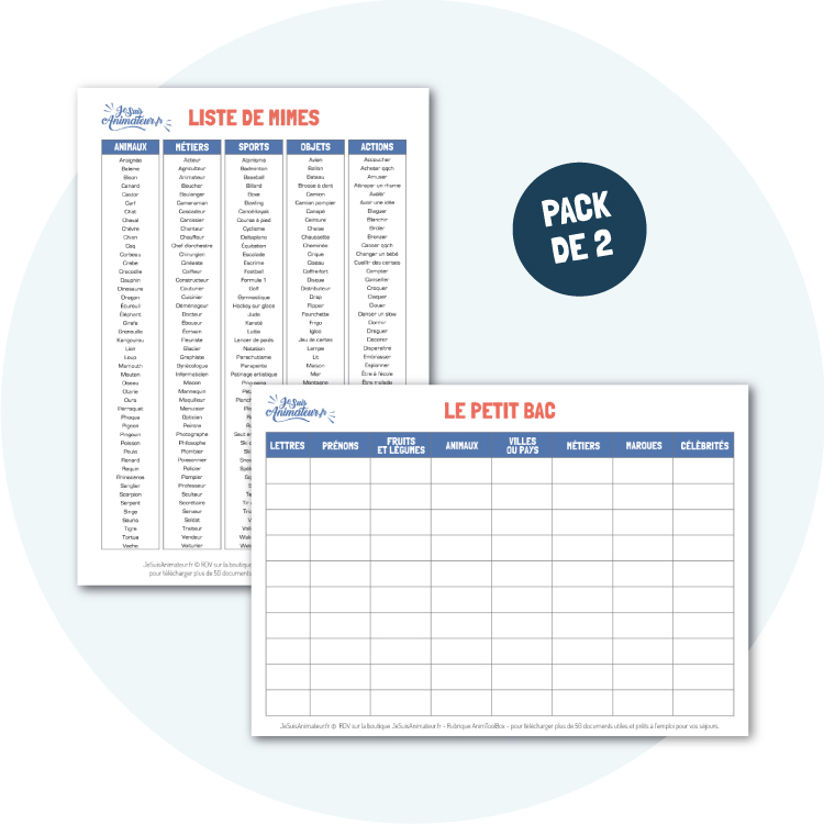 Le Petit Bac - Modèles PDF gratuits