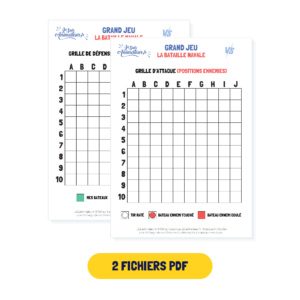 Grilles à imprimer : Grand jeu « Bataille navale » : aperçu des documents PDF