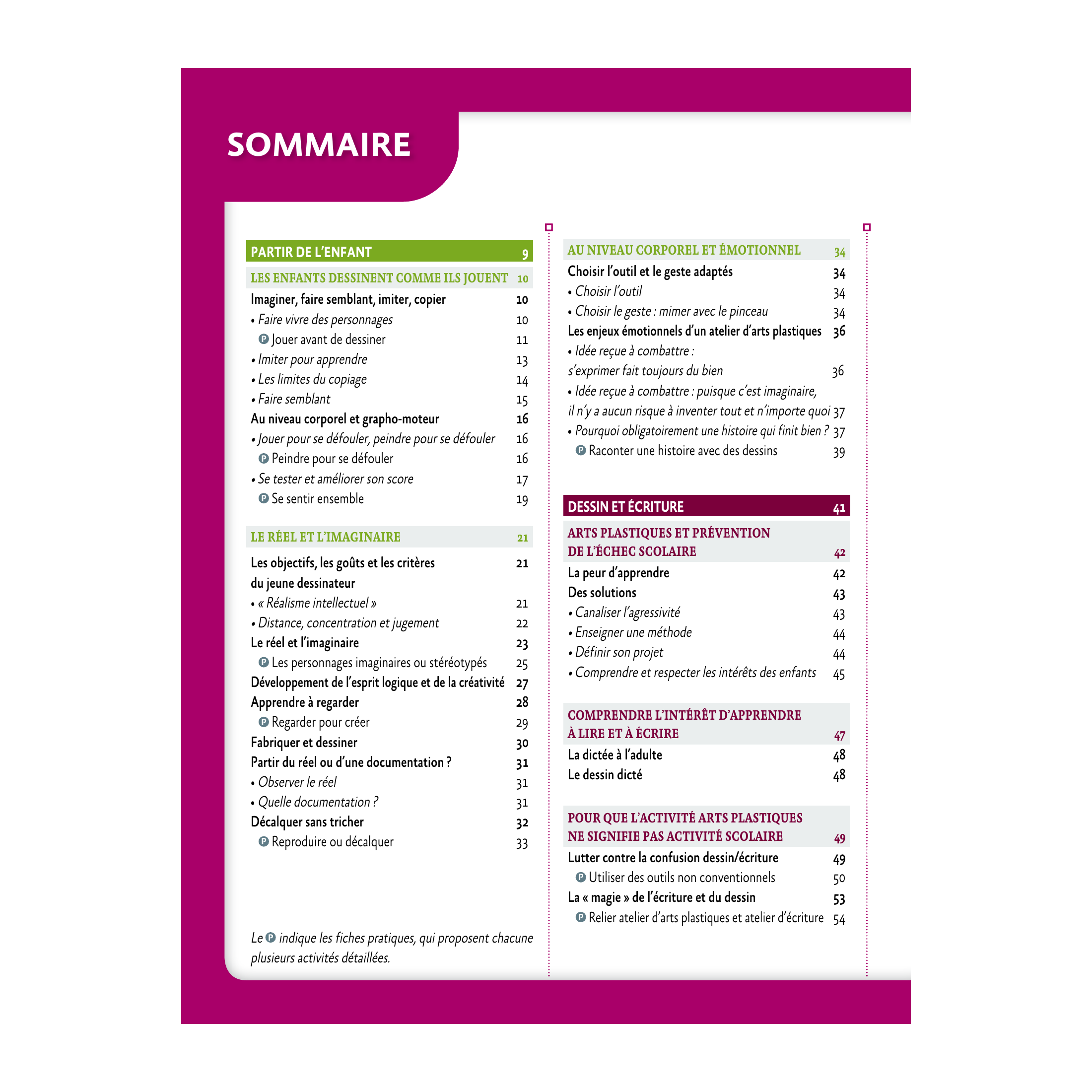Sommaire 1 du livre Les arts plastiques - Tome 1