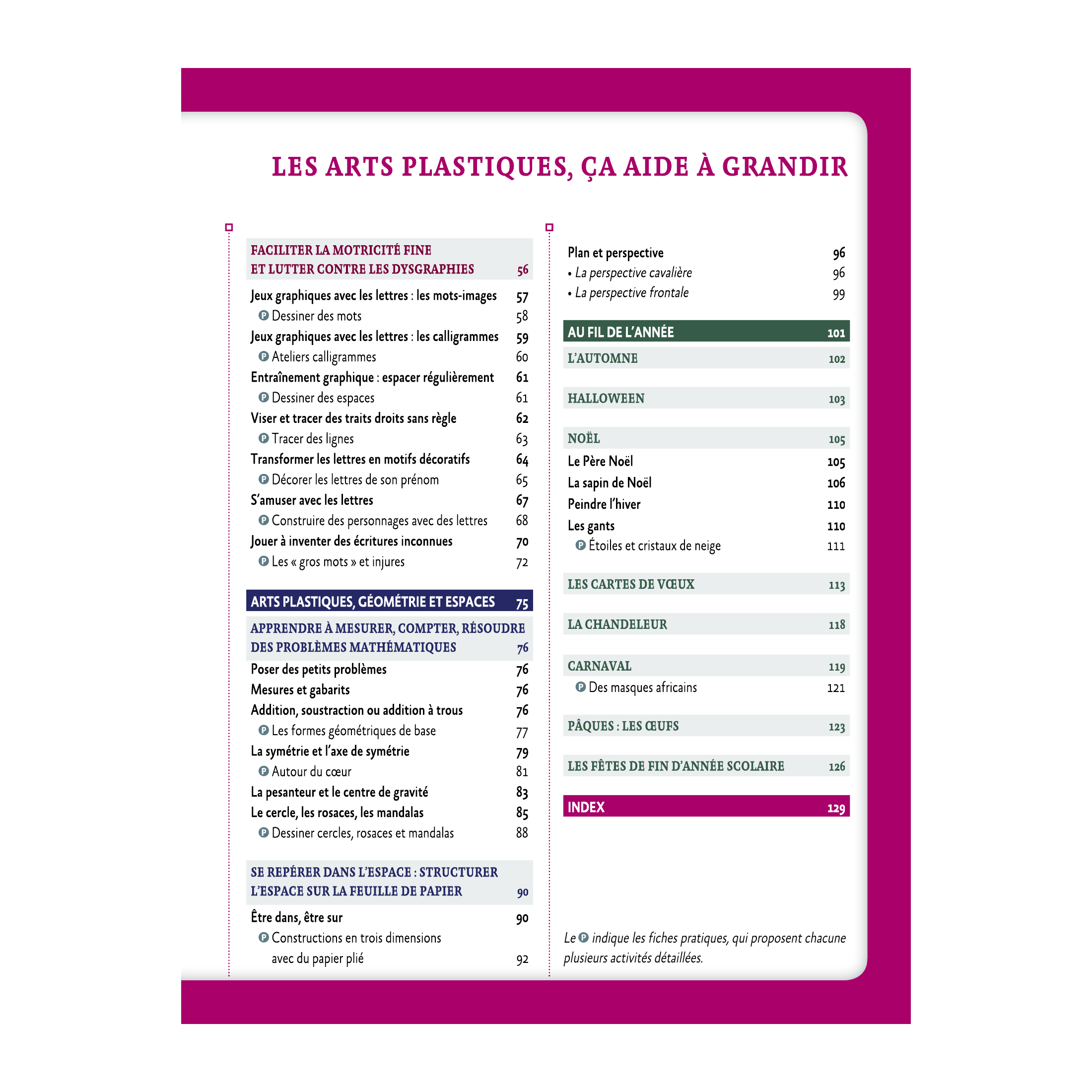 Sommaire 2 du livre Les arts plastiques - Tome 1