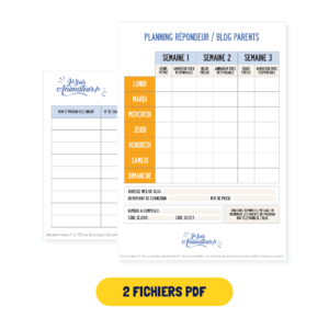 Registre du courrier entrant / sortant + Planning de communication envers les familles : aperçu des documents PDF