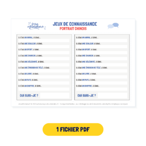 Jeu de connaissance « Portrait Chinois » : aperçu des documents PDF