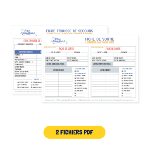 Fiche « Trousse de secours » + Fiche « Sortie du centre » : aperçu des documents PDF